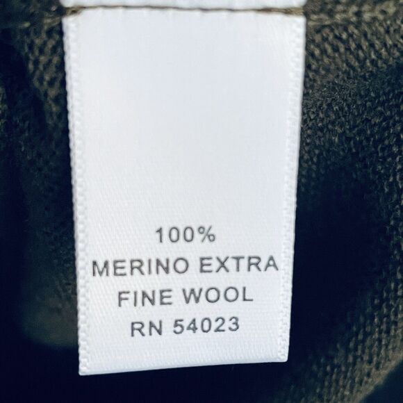 Banana Republic 100% Extra Fine Italian Merino Wool Sweater Men Medium Olive - Picture 4 of 11